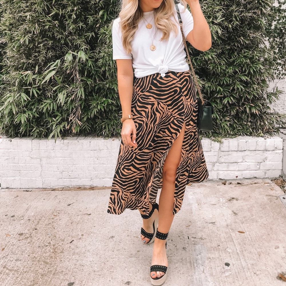 Tiger midi skirt